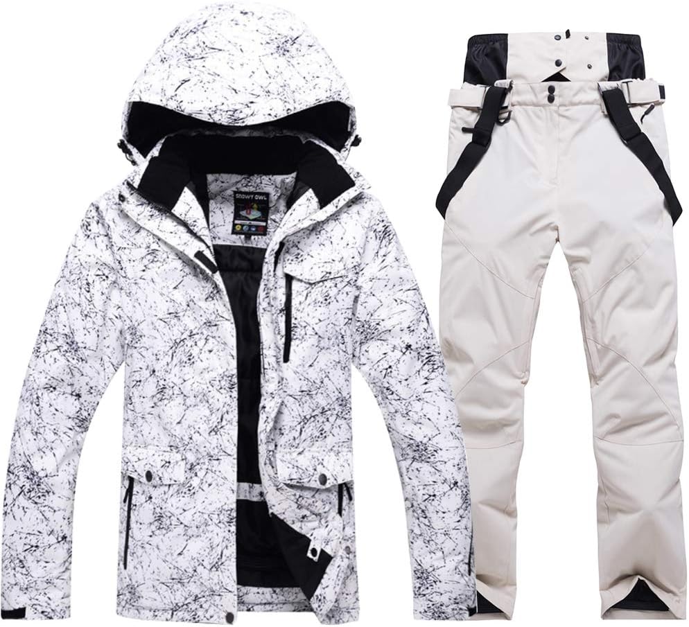 Fashion Women's High Waterproof Windproof Snowboard Colorful Printed Ski Jacket and Pants