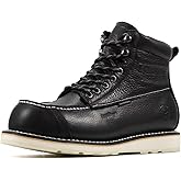 SUREWAY Mens 6" Heavy Duty Waterproof Work Boots - Composite Toe, EH Construction Industrial Safety Leather Boots, Lace Up Moc Toe, Oil/Slip Resistant Comfortable Outsole
