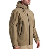 FREE SOLDIER Men's Waterproof Rain Jacket Windbreaker with Hood | Lightweight, Windproof, Breathable Shell with Taped Seams, Waterproof Zipper Pocket, Adjustable Hood for Rain and Travel