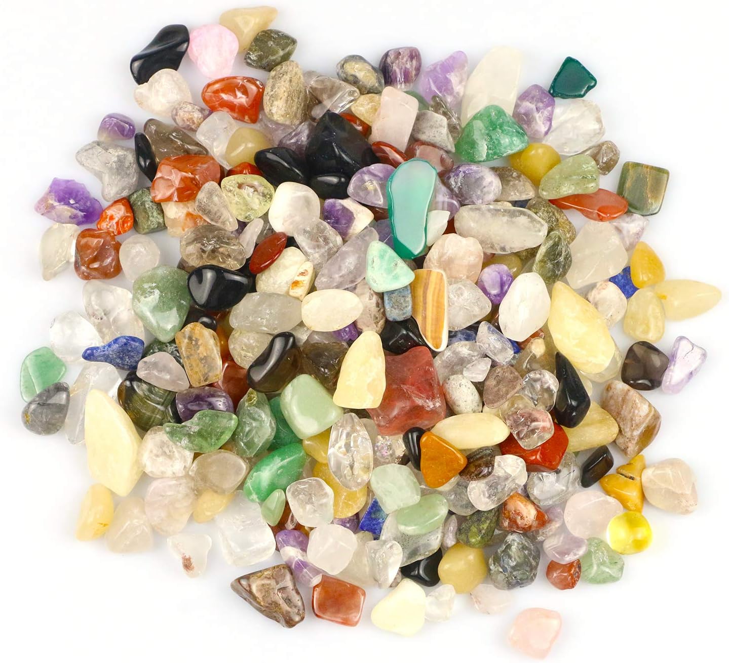 Hardscaping Materials - VIQWYIC Assorted Agate Stones, 2 lbs Tumbled Chips Stone Irregular Quartz Crystals for Home Decorations Vases Plants Succulents Cactus
