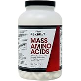 Beverly International Mass Amino Acids, 500 Tablets, Complete Amino Profile | Peptide-Bonded Amino Acids (PBAAs), Essential for Muscle Building &amp; Preservation, Recovery &amp; Repair, Pre &amp; Post Workout