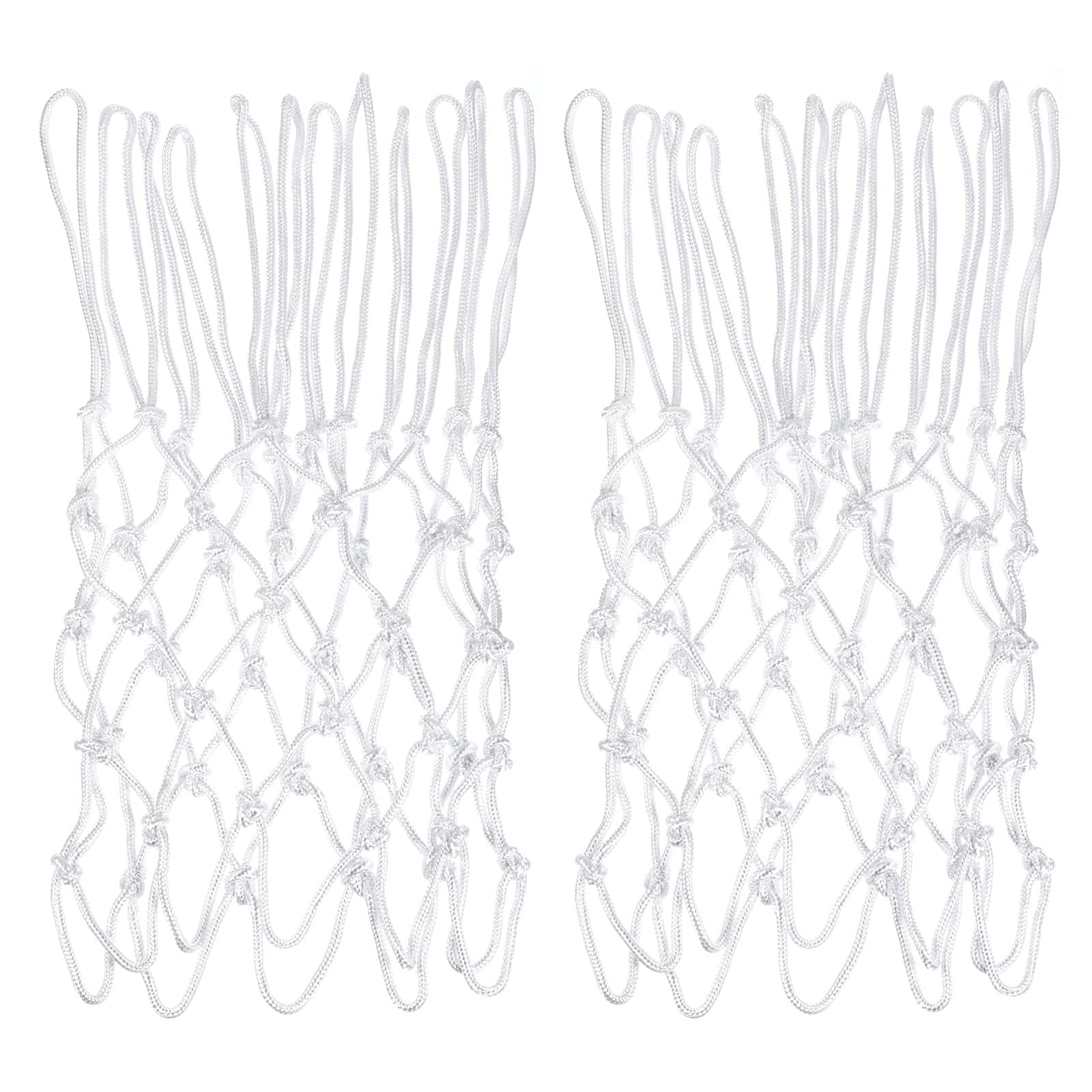 PATIKIL 18.5" 5.5mm Basketball Net Replacement, 2 Pack Polyester Basketball Hoop Net Rim Nets Sturdy All Weather for Indoor Outdoor, White