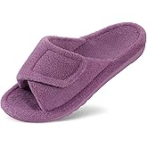 Litfun Women's Orthopedic Slippers with Arch Support Adjustable Open Toe House Shoes for Plantar Fasciitis