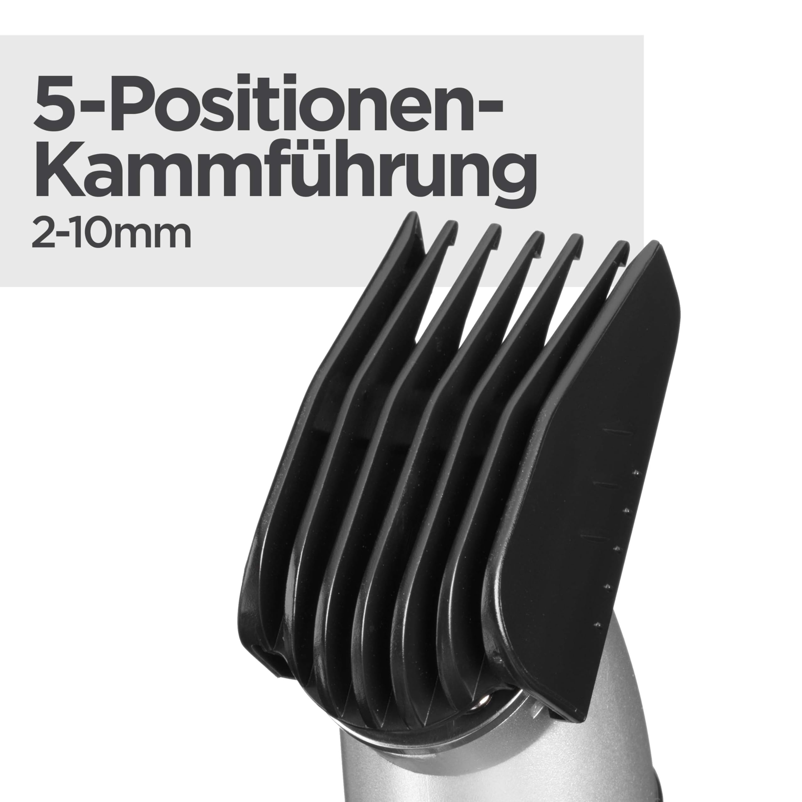 BaByliss Lithium Power 11-in-1 Multi-Trimmer – Kabelloses Grooming-Kit mit Barttrimmer und Nasenhaarschneider, wasserdicht, ideal als Geschenk für Männer, Schwarz/Grau, MT812E 9