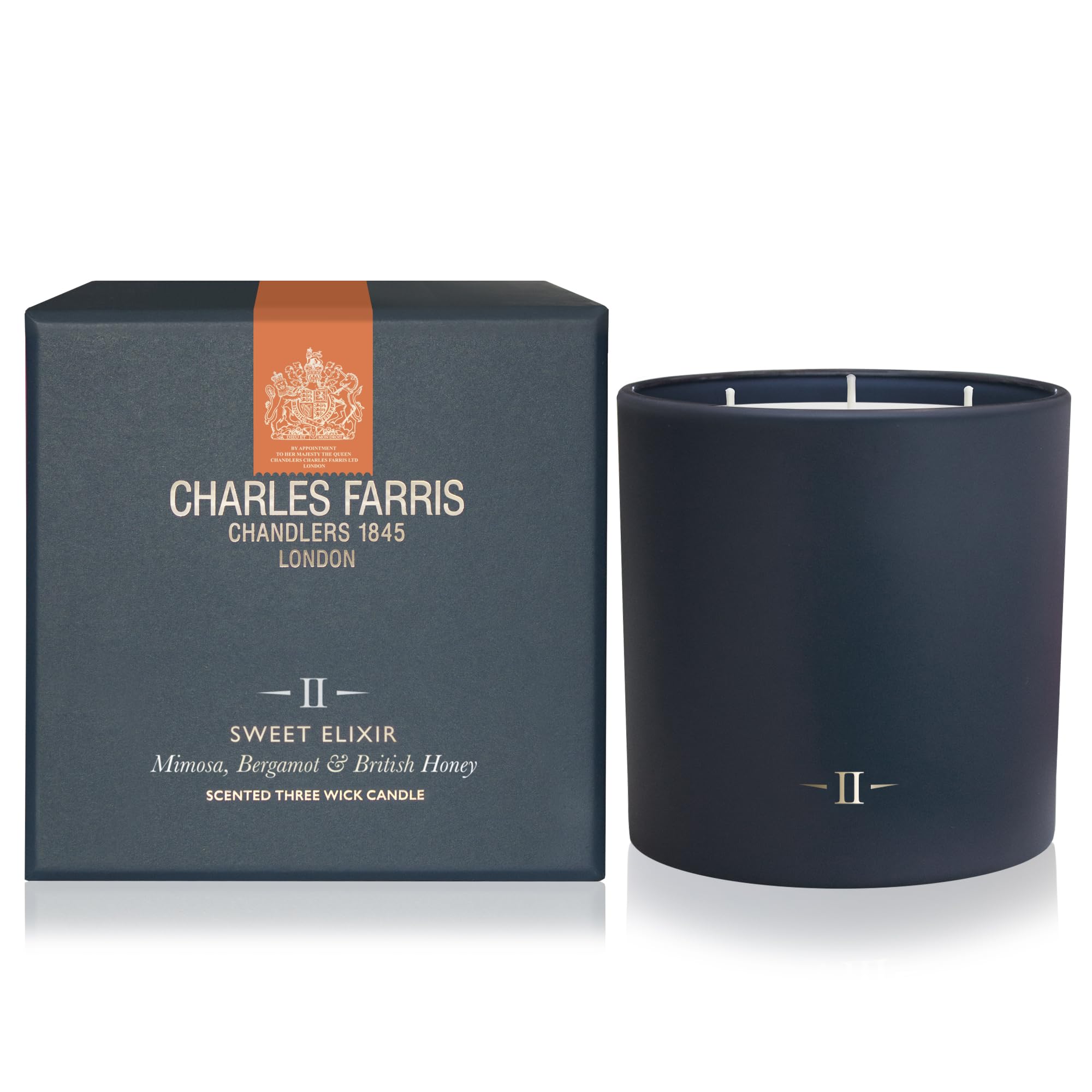Charles Farris Luxury 3-Wick Scented Candle - Hand-Poured in UK - 80+ Hours Burn Time - Mimosa, Bergamot & British Honey โ image 1