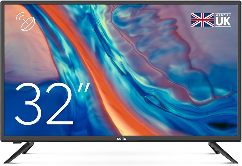 Cello ZBVD0223 32” HD Ready LED TV Freeview HD 3x HDMI USB UK Made Black
