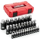 LLNDEI 33Pcs SAE &amp; Metric Master Hex Bit Socket Set Allen Impact CR-V S2 | 5/64-3/4" &amp; 2-19mm, CR-V &amp; S2 Steel, 1/4 3/8 1/2" Drive, Impact Grade, For Automotive &amp; DIY