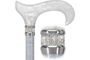 Royal RC Canes Stylish Walking Sticks – Rhinestone Collar Designer Adjustable Canes Colorful – Best Gift for Men and Women Light Weight Aluminum Shaft & Safe to Walk