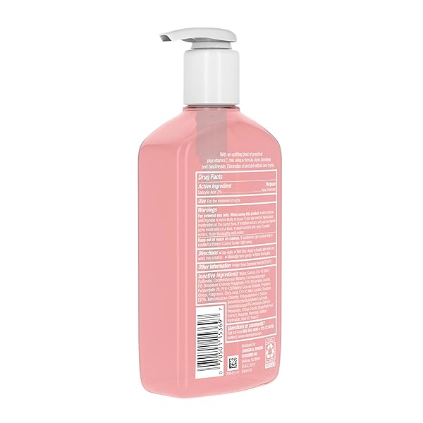 NEUTROGENA OIL-FREE ACNE WASH PINK GRAPEFRUIT FACIAL CLEANSER – WITH SALICYLIC ACID FOR CLEAR SKIN, DAILY FACE WASH FOR OILY & ACNE-PRONE SKIN, DEEP CLEANSING TREATMENT, 9.1 FL. OZ. BOTTLE