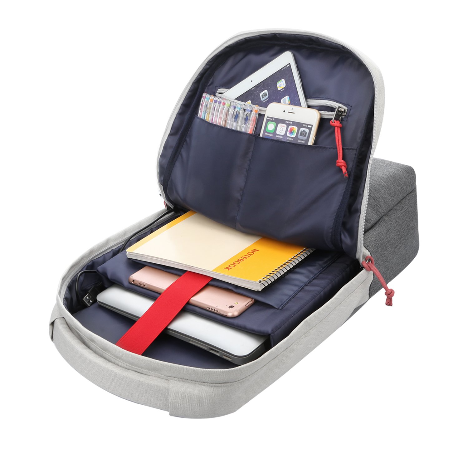 Guaiboshi Laptop Backpack with USB Charging Port, Water Resistance Notebook Backpack 15.6\