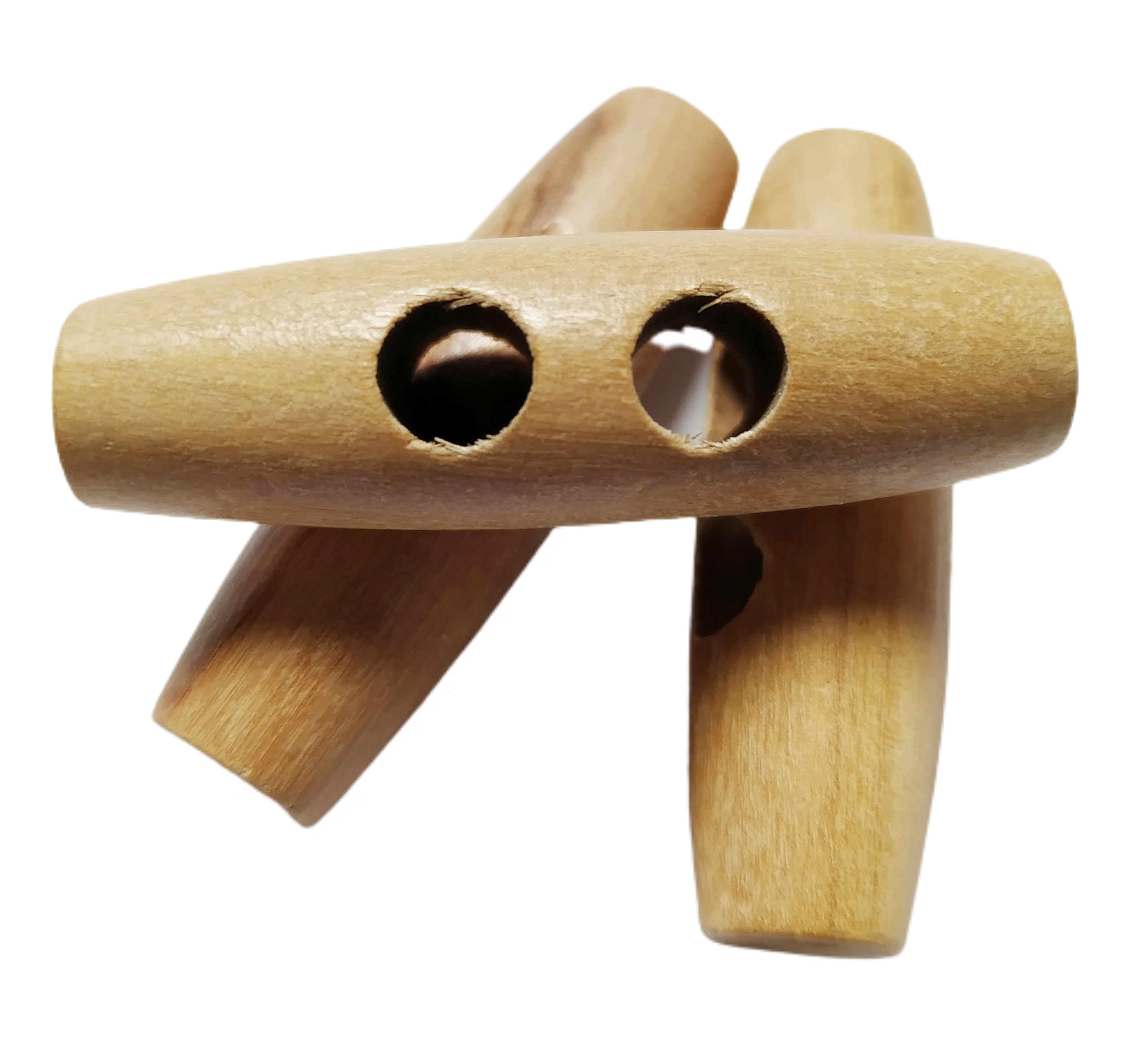 Natural Wood toggle in 40 mm - Olive Wood – Sewing Accessory – Manufactured and shipped from Spain (40 mm)