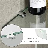 SAYAYO Glass Corner Shelf 2 Pack 250mm Tempered Glass with Chrome Brackets view 5