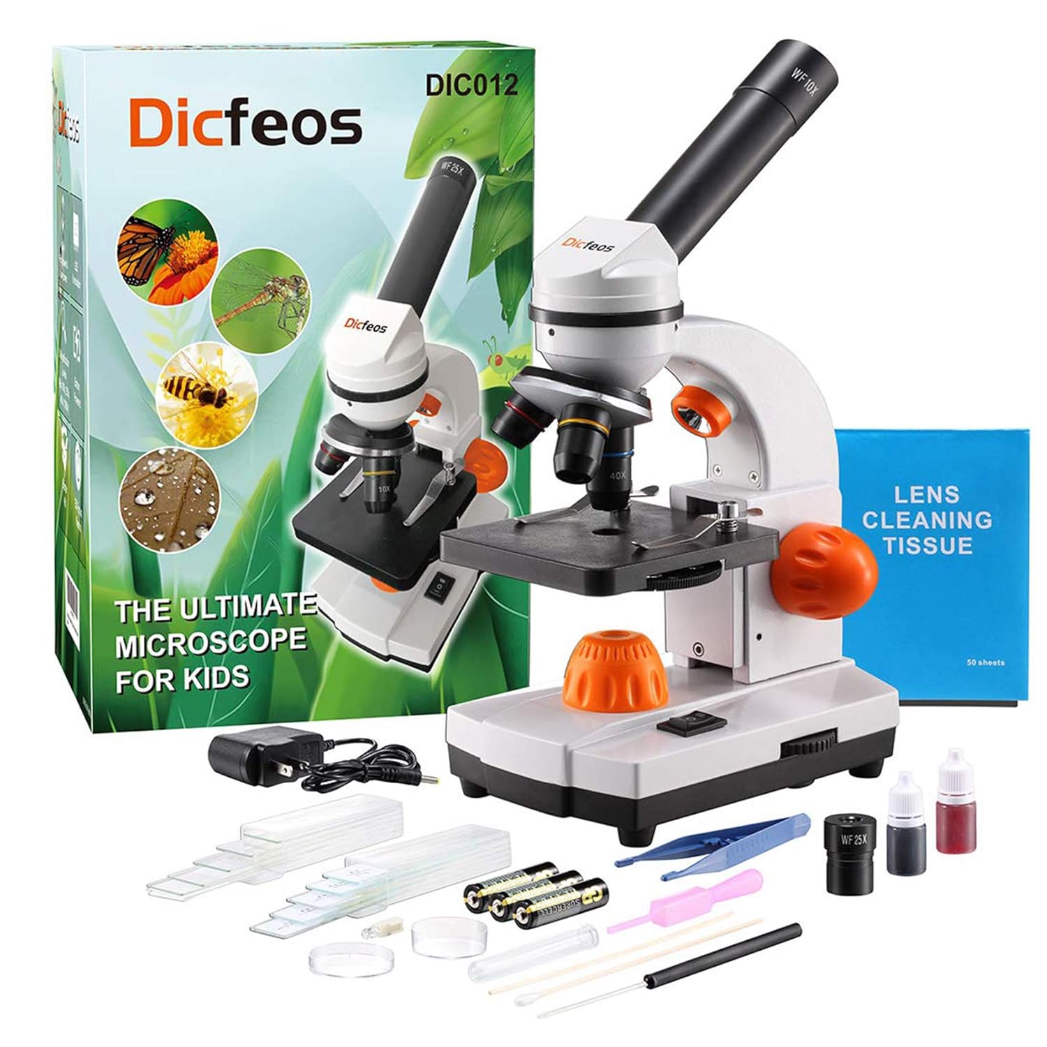 Dicfeos Microscope for Kids and Student, 40X100X250X400X