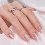 BTArtbox Press On Nails Short Almond Gel Tip 30Pcs 15 Sizes Aurora Cat Eye view 2