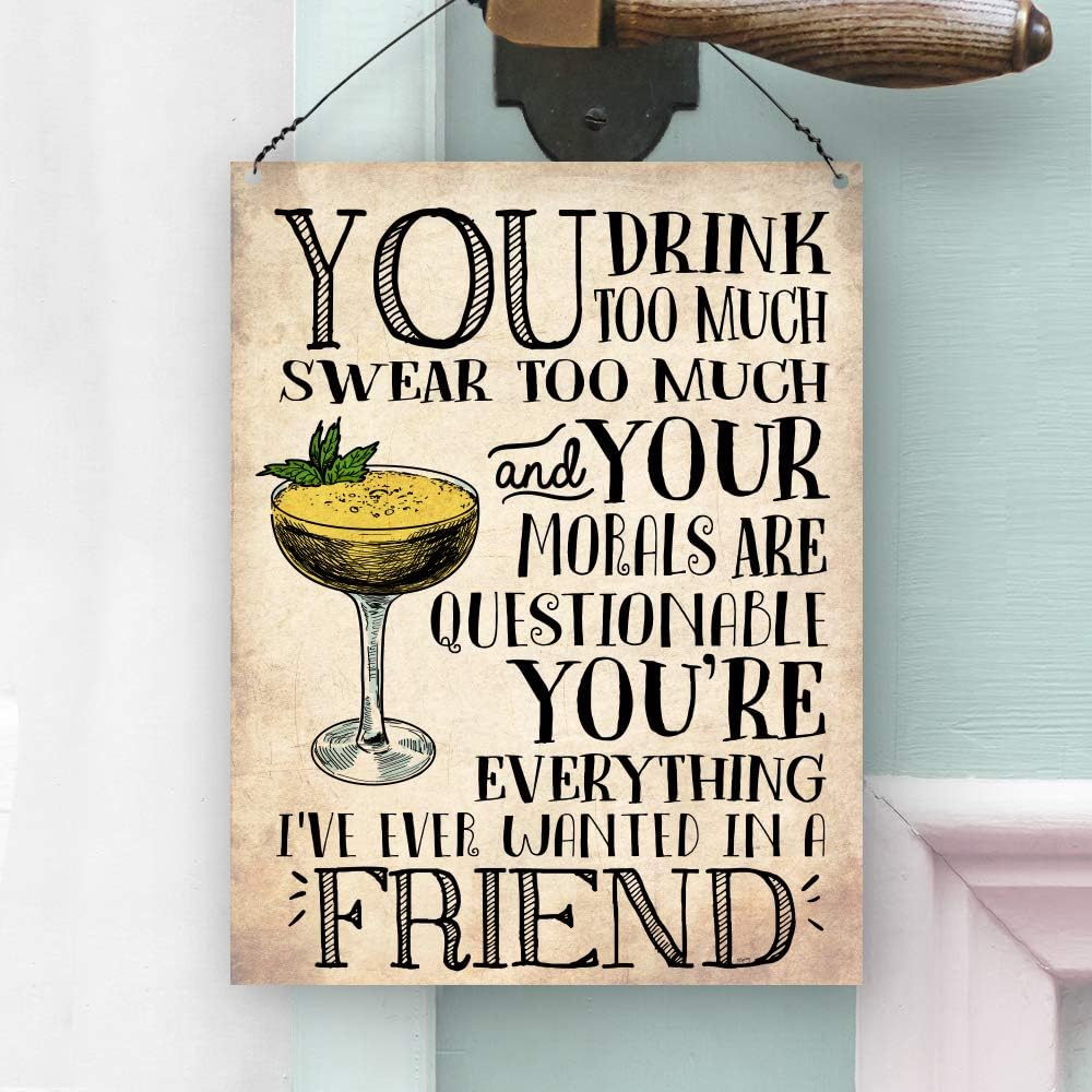 Dorothy Spring You Drink Too Much Funny Friendship Wall Quote Plaque Metal Sign Size 15x20cm, Multicolor - Image 3