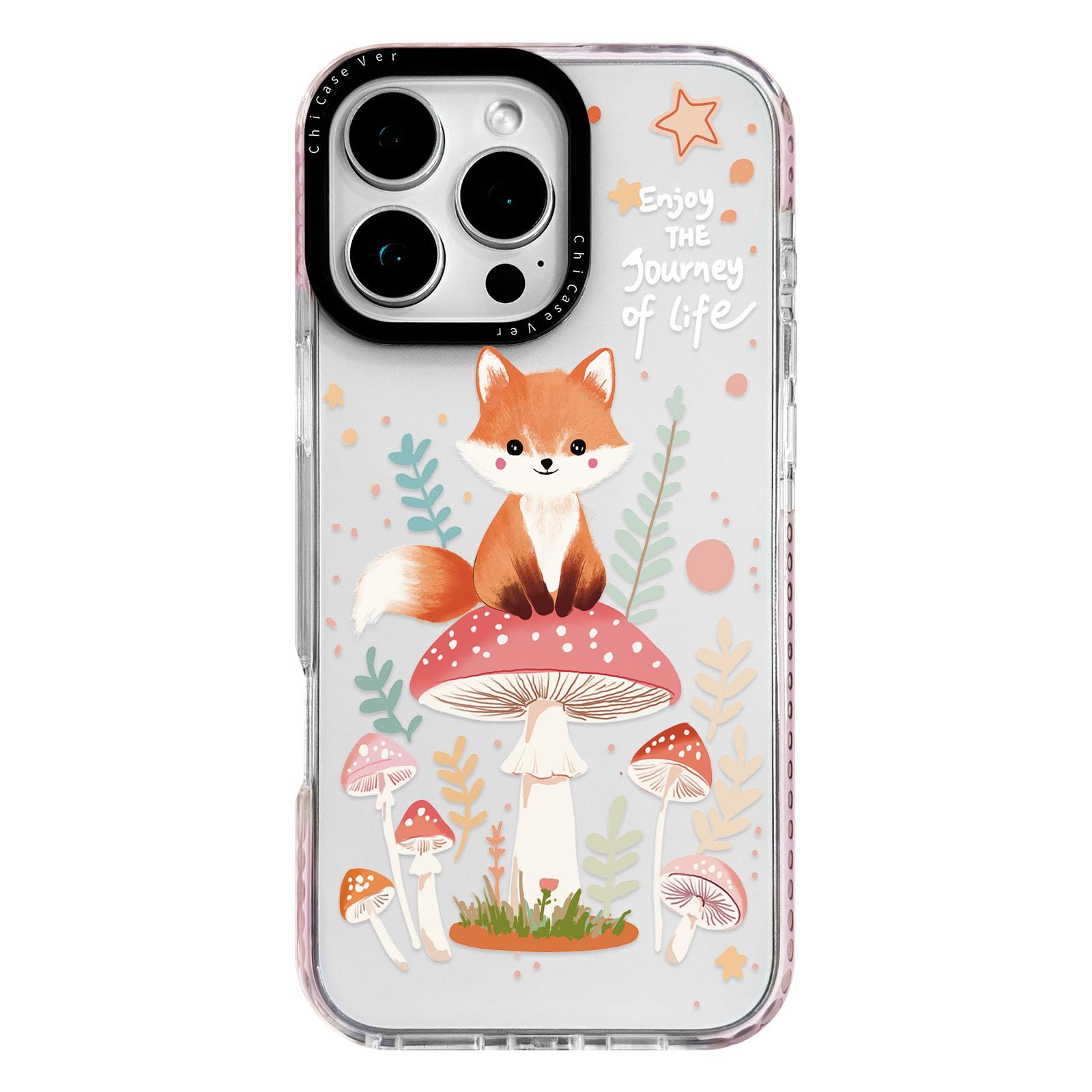 Photo 1 of ChiCaseVer for iPhone 16 Pro Max Case, Cute Fox Woodland Pattern with Mushrooms, Military-Grade Drop Protection, Cute Soft Slim TPU Protective Cover with Camera Protection for Women & Girls