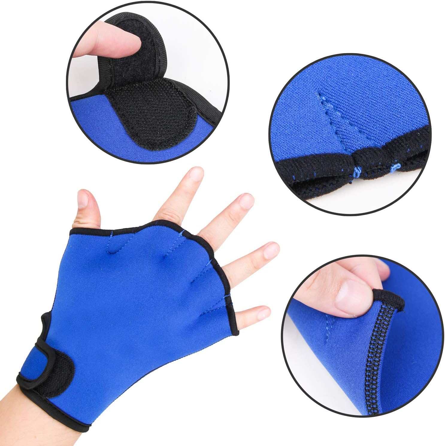 PROLOSO 2 Pairs Swimming Aquatic Gloves Aqua Fit Training Gloves Webbed Swim Gloves Aquatic Fitness Water Resistance for Men Women (Medium Size) : Sports & Outdoors