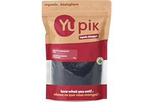 Yupik Organic Ancient Black Rice, 1 kg, Gluten-Free, Non-GMO, Vegan, Kosher, Short Grains, Salt-Free, Source of Fiber, Easy P