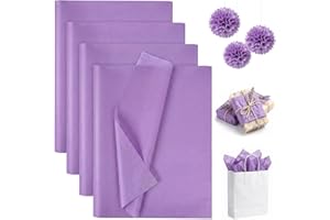 Koogel 330 Sheets Tissue Paper Bulk, 14 x 10 Inch Light Purple Gift Wrapping Tissue Paper for Wedding Birthday DIY Crafts Art