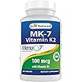 Best Naturals Vitamin K2 (MK7) with D3 Supplement Bone and Heart Health (5000 IU Vitamin D3 & 100 mcg Vitamin K2 MK7), 180 Tablets