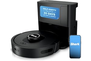 Shark AV2501S AI Ultra Robot Vacuum, with Matrix Clean, Home Mapping, 30-Day Capacity HEPA Bagless Self Empty Base, Perfect for Pet Hair, Wifi, Dark Grey