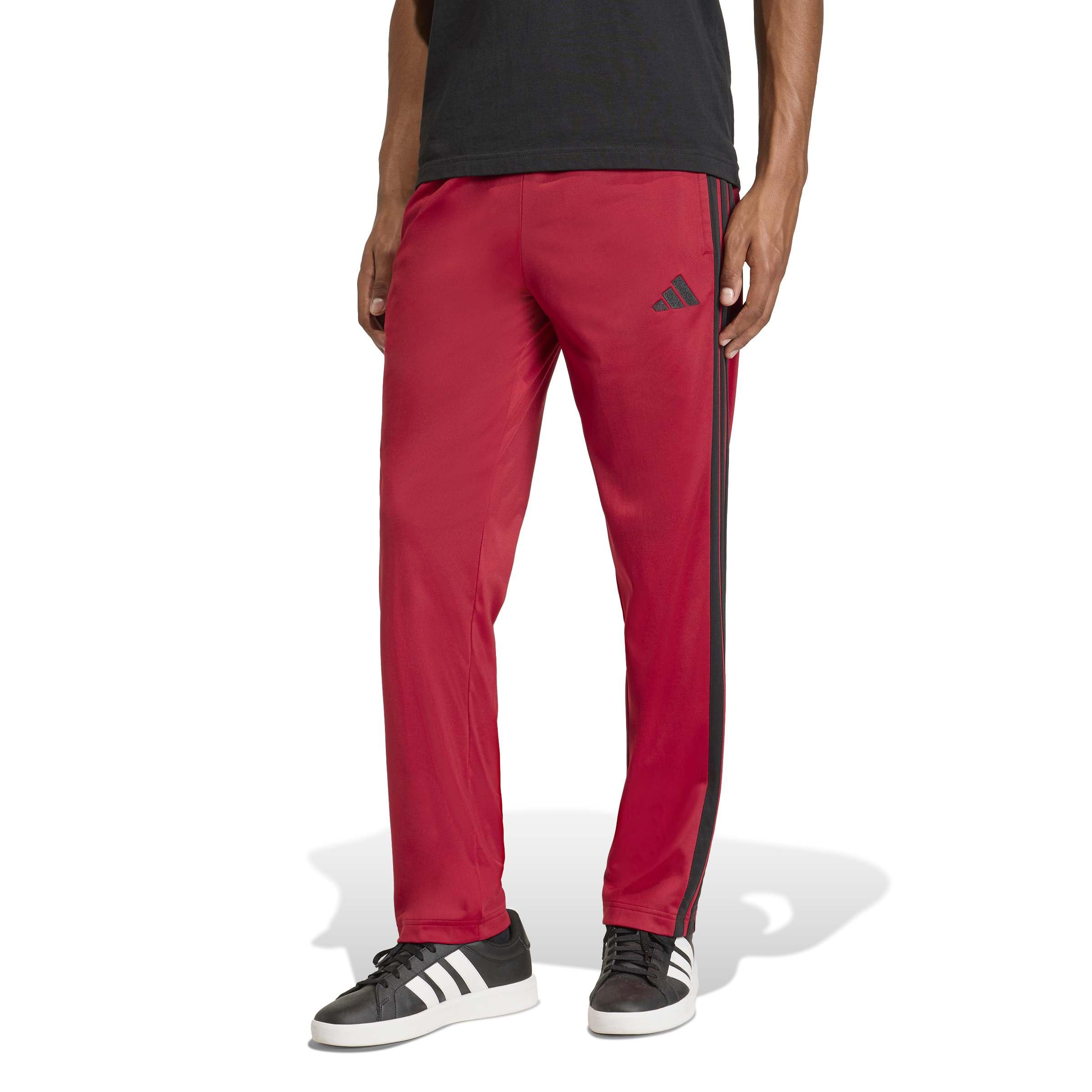 Adidas Men's 3-Stripes Tricot Opem Hem Track Pants, Maroon, 3X-Large/Tall Image