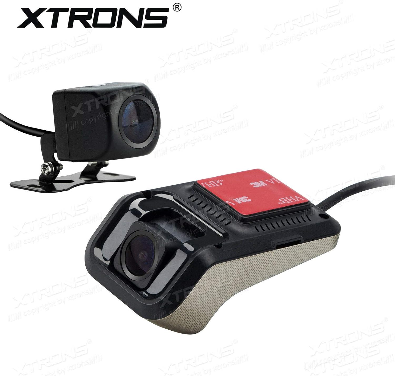 XTRONS 1280x720 Car Front/Rear DVR Vehicle HD Hidden Video Recorder with USB Port