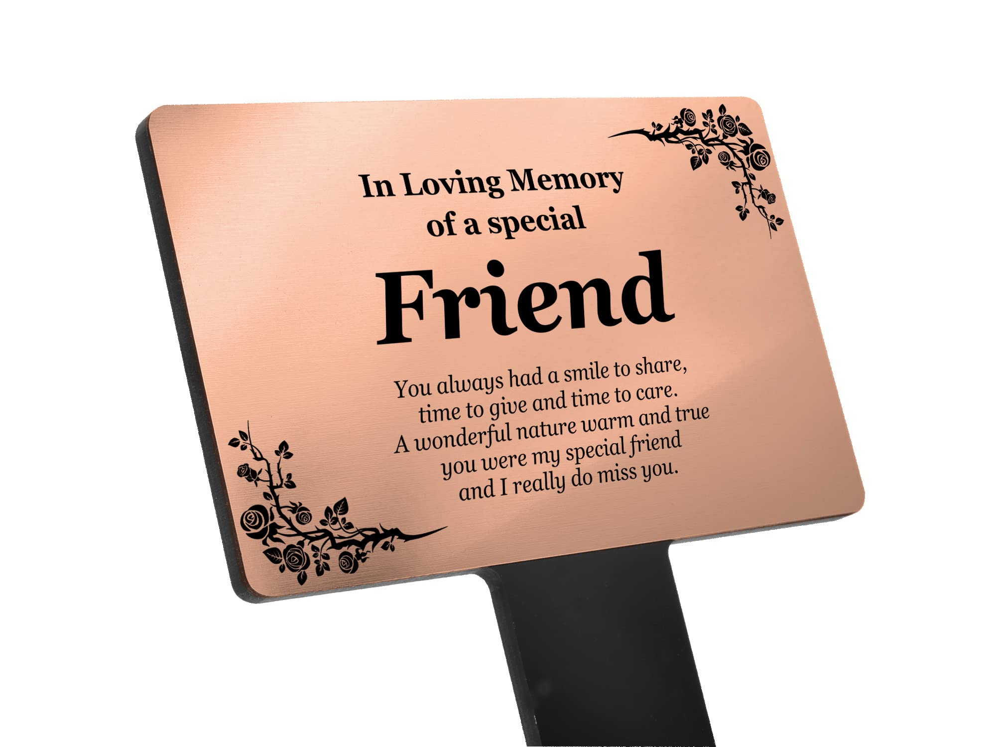 Special Friend Memorial Remembrance Plaque Stake - Gold/Silver/Copper Waterproof, Outdoor, Grave Marker, Tribute, Plant Marker (Copper)