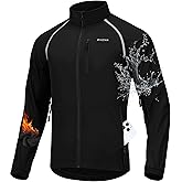 Bikewa Men's Winter Cycling Jackets Thermal Warm Water Resistant Bike Running Windproof Jacket
