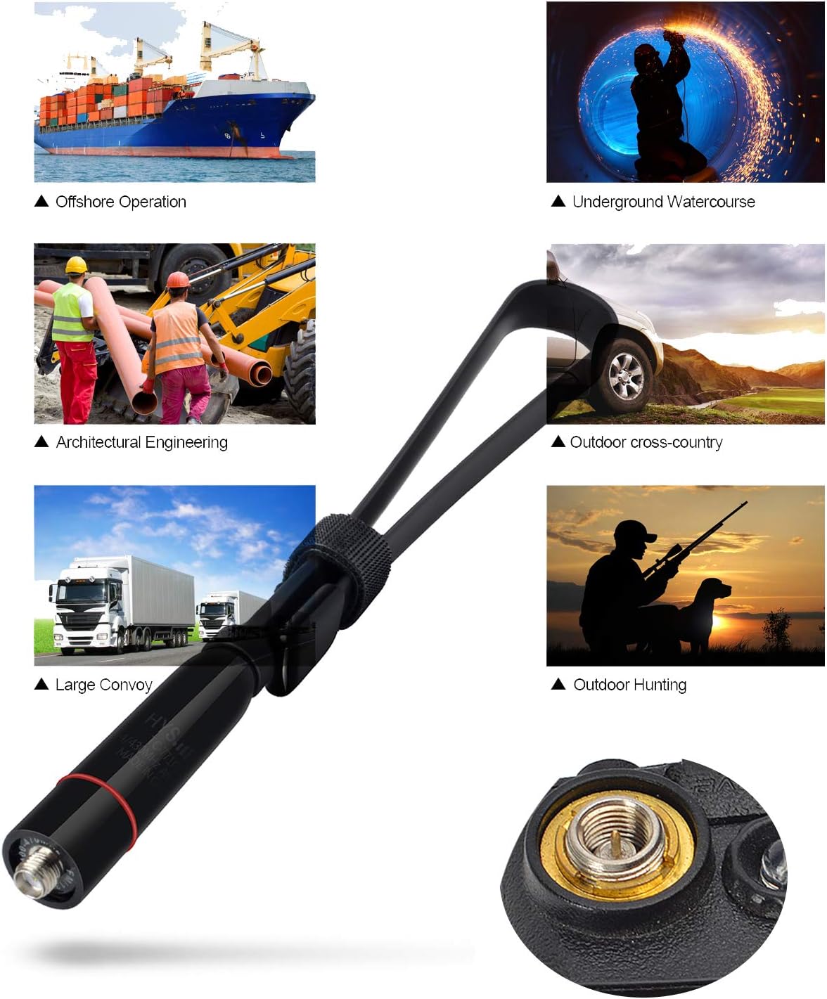HYS SMA Female Antenna 15.3-Inch Foldable Dual Band UV VHF/UHF 144/430Mhz CS Tactics Antennas for Kenwood TYT BAOFENG UV-82 UV-B5 GT-3 BF-F8HP UV-5RA UV-5RE UV-5R: Home Audio & Theater