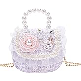JTao-tec Girls Princess Purses Cute Bunny Toddler Crossbody Bag Handbag with Pearl Handle Shoulder Chain Bag