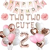 Two Two Cute Birthday Decorations, Tutu Cute 2nd Bday Decorations, Ballerina Themed Ballet Theme Birthday Party Decorations, Second Year Old Party Bday Decor Girl, Two-Tu Tutus Dancing