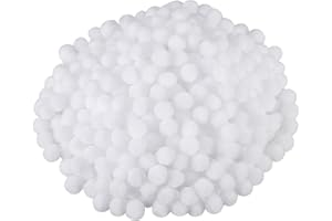 Blulu 500 Pcs 0.5 Inch Polypropylene Pompoms for Craft Making, Small Pom Poms Balls Art and Craft DIY Decorations(White)