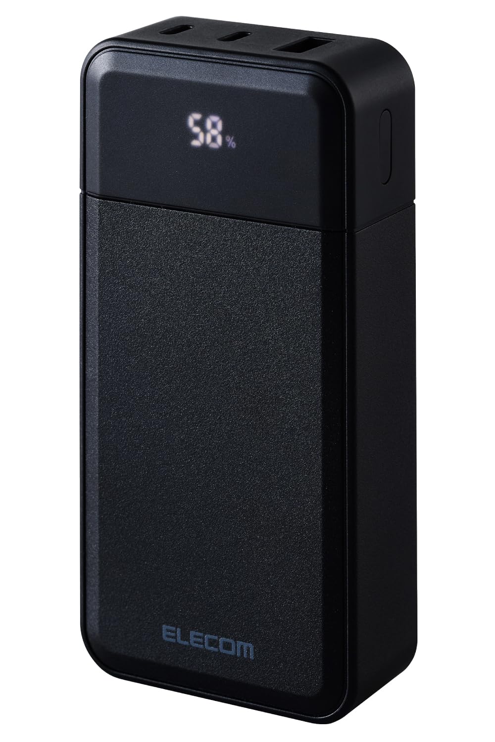 エレコム モバイルバッテリー 30W 10000mAh 残量表示 USB PD対応 3ポート Type-C×2 USB-A×1 ブラックの商品画像