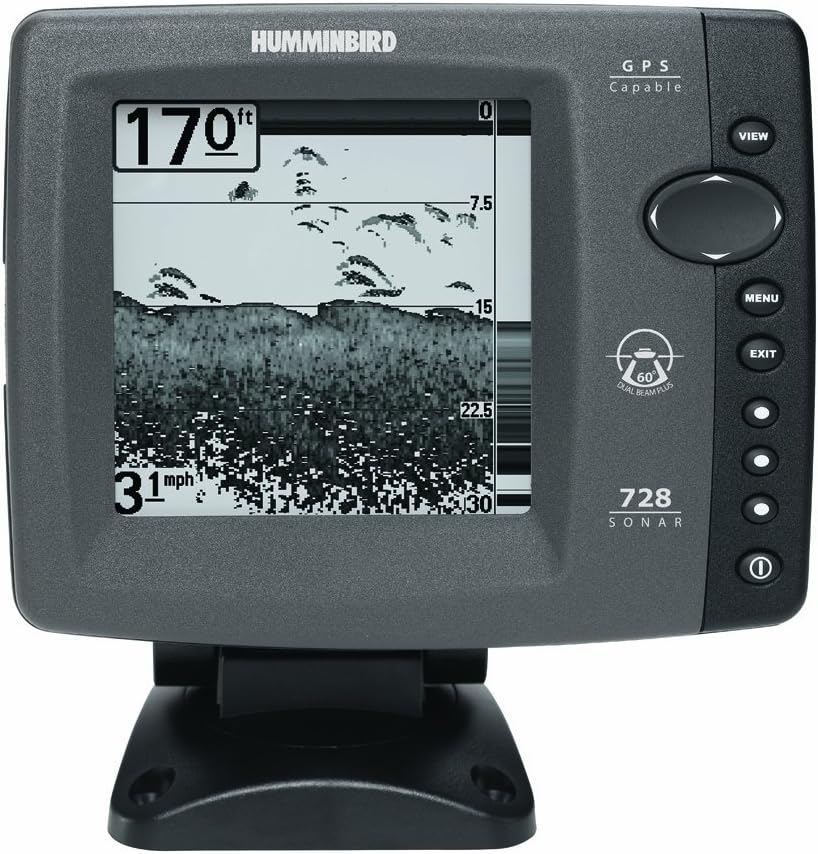 Humminbird 728 5Inch Waterproof Fishfinder and DualBeam Transducer