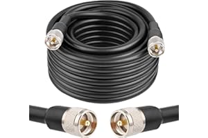 MOOKEERF 40ft KMR400 PL259 Male to Male Coaxial Cable - Low Loss UHF Cable for HAM, VHF Radio, SWR Meter, Antenna Analyzer
