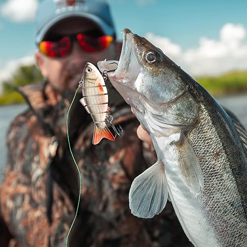MARSIDON 3PCS Fishing Lures for Bass, Animated Segmented Swimbait, Multi Jointed Slow Sinking Hard Baits Trout Lure for Freshwater and Saltwater (A-4",0.7oz) in Saudi Arabia | Whizz Topwater Lures MARSIDON 3PCS Fishing Lures for Bass, Animated Segmented Swimbait, Multi Jointed Slow Sinking Hard Baits Trout Lure for Freshwater and Saltwater (A-4",0.7oz) in Saudi Arabia | Whizz Topwater Lures