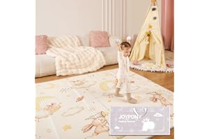 Joypony Baby Play Mat 79" X 71", Extra Large Foldable Play Mats for Babies and Toddlers, Waterproof & Anti-Slip Portable Baby Floor Mat for Tummy Time, Foam Baby Mat for Floor with Travel Bag