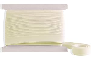 Tewadoo Bias Tape Double Fold 1/2 Inch – Cream Polyester 10 Yards Bias Binding Tape for Sewing, Quilt Binding, Hemming, Seami