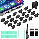 Silicone USB C Dust Plug with Phone Speaker Cover,5-in-1 31 Pack Charging Port Cover Cleaning Kit,Type C Anti Dust Plug for i
