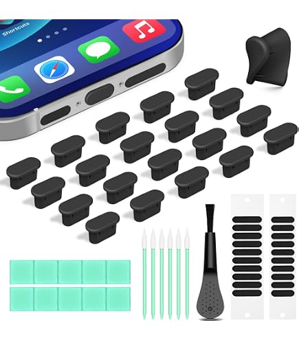 Bouchons de protection anti-poussière USB C pour iPhone 16/15 Series avec cordon et