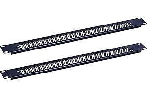 RackPath 1U Blank Rack Mount Panel Spacer with Venting for 19in Server Rack Enclosure or Network Cabinet – 2 Pack, Black