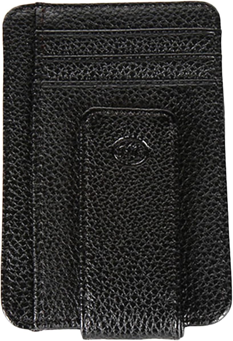 YEX Men's Wallet Leather Mini Front Pocket Money Clip Strong Magnet Slim Wallet, Black