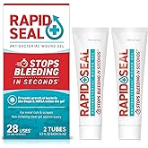 Rapid-Seal Wound Gel (2 Tubes) | Stops Bleeding in Seconds | Ideal for Cuts, Scrapes and Razor Nicks for Emergency First Aid Supplies