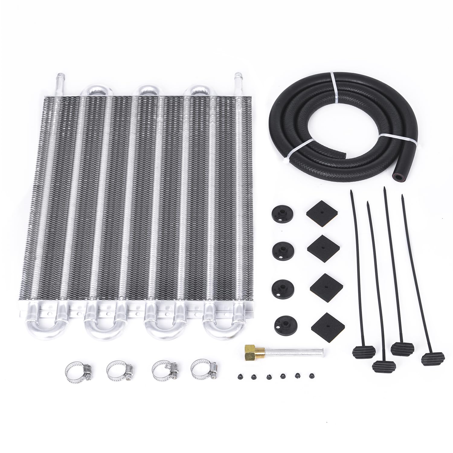 Photo 1 of ZHSYMX Universal 5/16" Transmission Oil Cooler, 8 Pass Tube and Fin Cooler Kit Aluminum Sliver