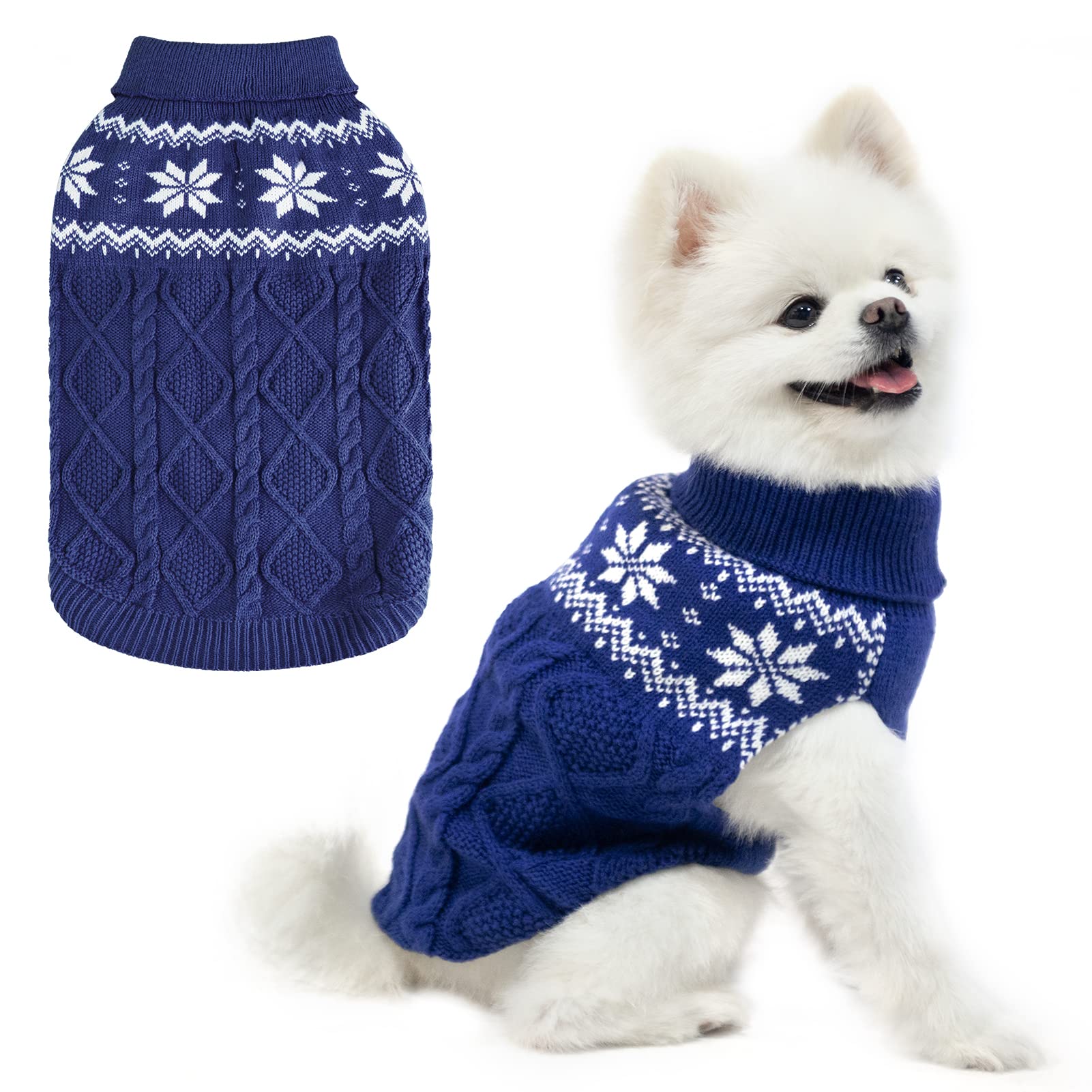 Photo 1 of SCIROKKO Warm Winter Dog Sweater - Cold Weather Pet Clothes for Small Medium Large Dogs Indoor Outdoor, Soft Classic Knit Puppy Apparel