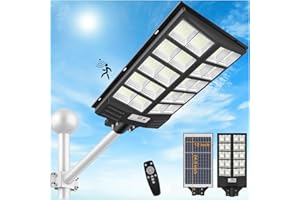 INSDEA 3800W Solar Lights for Outside, Dusk to Dawn LED Solar Street Light Motion Sensor, 8000K Solar Flood Lights Outdoor Waterproof, Solar Security Lights for Garden Yard Path Parking Lot