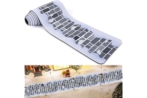 DTOFOOT Christmas Village Accessories, 4.7 x 47.2 Inch Christmas Village Road Xmas Brick Collectible Buildings Street Brick Mat for DIY Miniature Landscape Decor