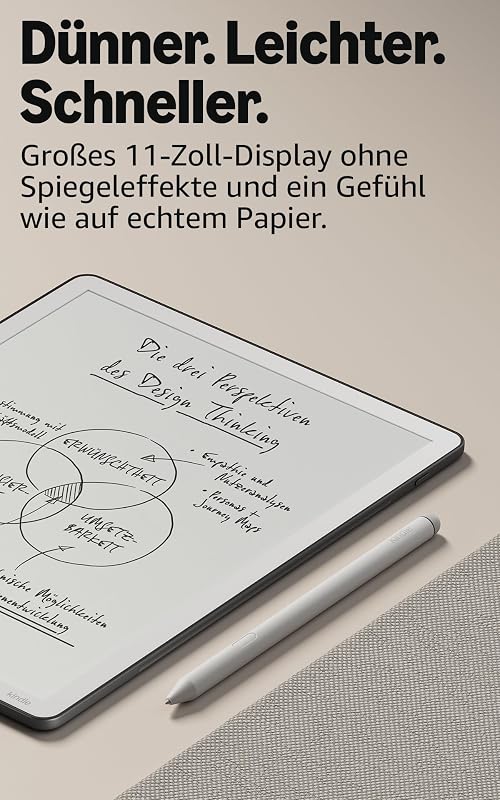 Kindle Scribe 32 GB (neueste Generation) – 11-Zoll-Display mit Frontlicht – Dünner, leichter, schneller – Schreibe im integrierten Notizbuch, in Dokumenten und Büchern