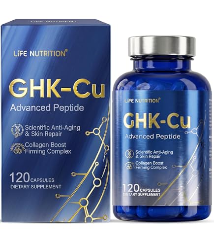 GHK-Cu Copper Peptide Supplement 5mg, Skin & Hair Wellness, 60 Caps